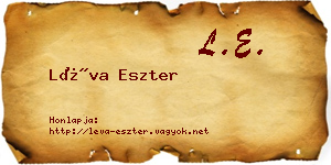 Léva Eszter névjegykártya